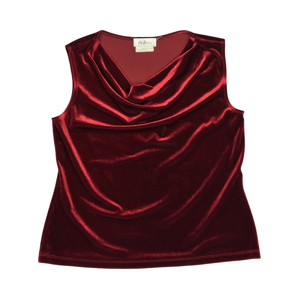 VTG 90s y2k Whismygoth Burgundy Red Velvet Cowl Neck Sleeveless Tank Top / MD 8